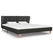 Bed Frame Dark Grey Burlap 183x203 cm King