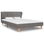 Bed Frame Light Grey Fabric King Single