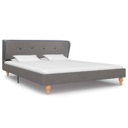 Bed Frame Light Grey Fabric  Double