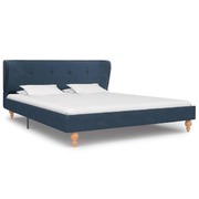 Bed Frame Blue Fabric 137x187 cm Double