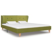 Bed Frame Green Fabric 153x203 cm Queen