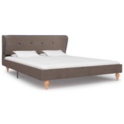Bed Frame Taupe Fabric   Double