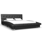 Bed Frame Black faux Leather, King Single