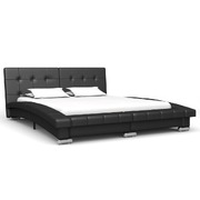 Bed Frame Black faux Leather, Double