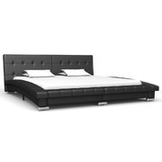 Bed Frame Black faux Leather, Queen