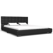 Bed Frame Black faux Leather- Double