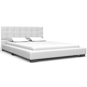 Bed Frame White faux Leather- King Single