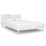 Bed Frame White faux Leather Queen