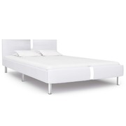 Bed Frame White faux Leather King