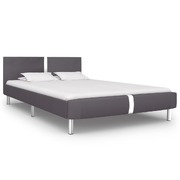 Bed Frame Grey faux Leather Double