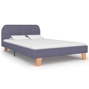 Bed Frame Light Grey Fabric King Single