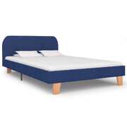 Bed Frame Blue Fabric Queen