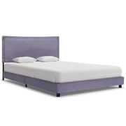 Bed Frame Light Grey Fabric Double