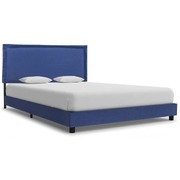 Bed Frame Blue Fabric Double
