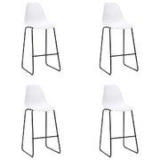 Bar Chairs 4 pcs White Plastic