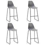 Bar Chairs 4 pcs Grey Plastic