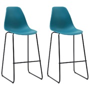 Bar Chairs 2 pcs Turqoise Plastic