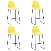 Bar Chairs 4 pcs Yellow Plastic