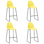 Bar Chairs 4 pcs Yellow Plastic