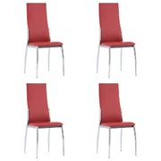 Dining Chairs 4 pcs Red faux Leather