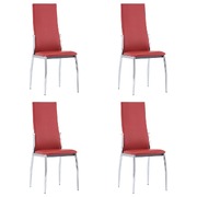 Dining Chairs 4 pcs Red faux Leather