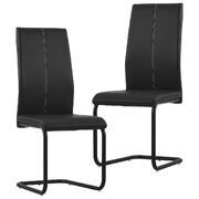 Dining Chairs 2 pcs fauxx Leather Black