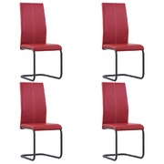 Dining Chairs 4 pcs Red Faux Leather