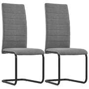 Dining Chairs 2 pcs Light Grey Fabric