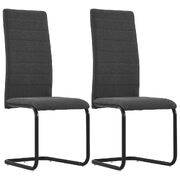 Dining Chairs 2 pcs Dark Grey Fabric
