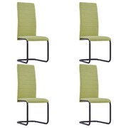 Dining Chairs 4 pcs Green Fabric