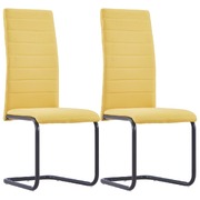 Dining Chairs 2 pcs Yellow Fabric