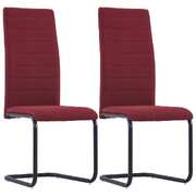 Dining Chairs 2 pcs Wine Fabric