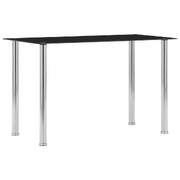 Dining Table Durable Black Tempered Glass