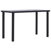 Dining Table Black and Concrete Grey 120x60x75 cm MDF