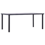 Dining Table Black and Concrete MDF, Grey