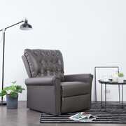 Reclining Chair Grey Faux Leather