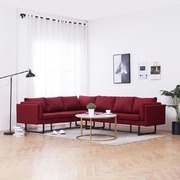 Corner Sofa Red Fabric
