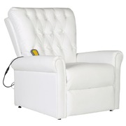 Massage Recliner Chair White faux Leather