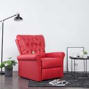 Massage Recliner Chair Red faux Leather