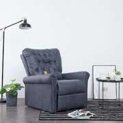 Massage Recliner Chair Grey faux Suede Leather