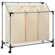 Laundry Sorter with 3 Bags- Cream