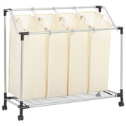 Laundry Sorter with 4 Bags- Cream