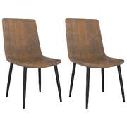 Dining Chairs 2 pcs Brown -faux Leather