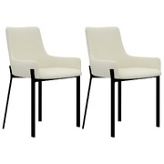 Dining Chairs 2 pcs Cream Fabric