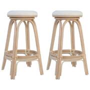 Bar Stools 2 pcs Natural Rattan