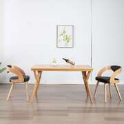 Dining Chairs 2 pcs Black Bent Wood and Faux Leather