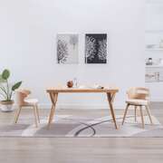Dining Chairs 2 pcs Cream Bent Wood and Faux Leather