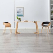 Dining Chair Black Bent Wood and Faux Leather
