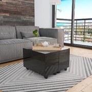 Coffee Table High Gloss Black Chipboard