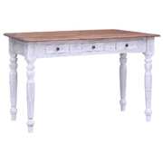 Desk with Drawers White Solid Reclaimed Wood